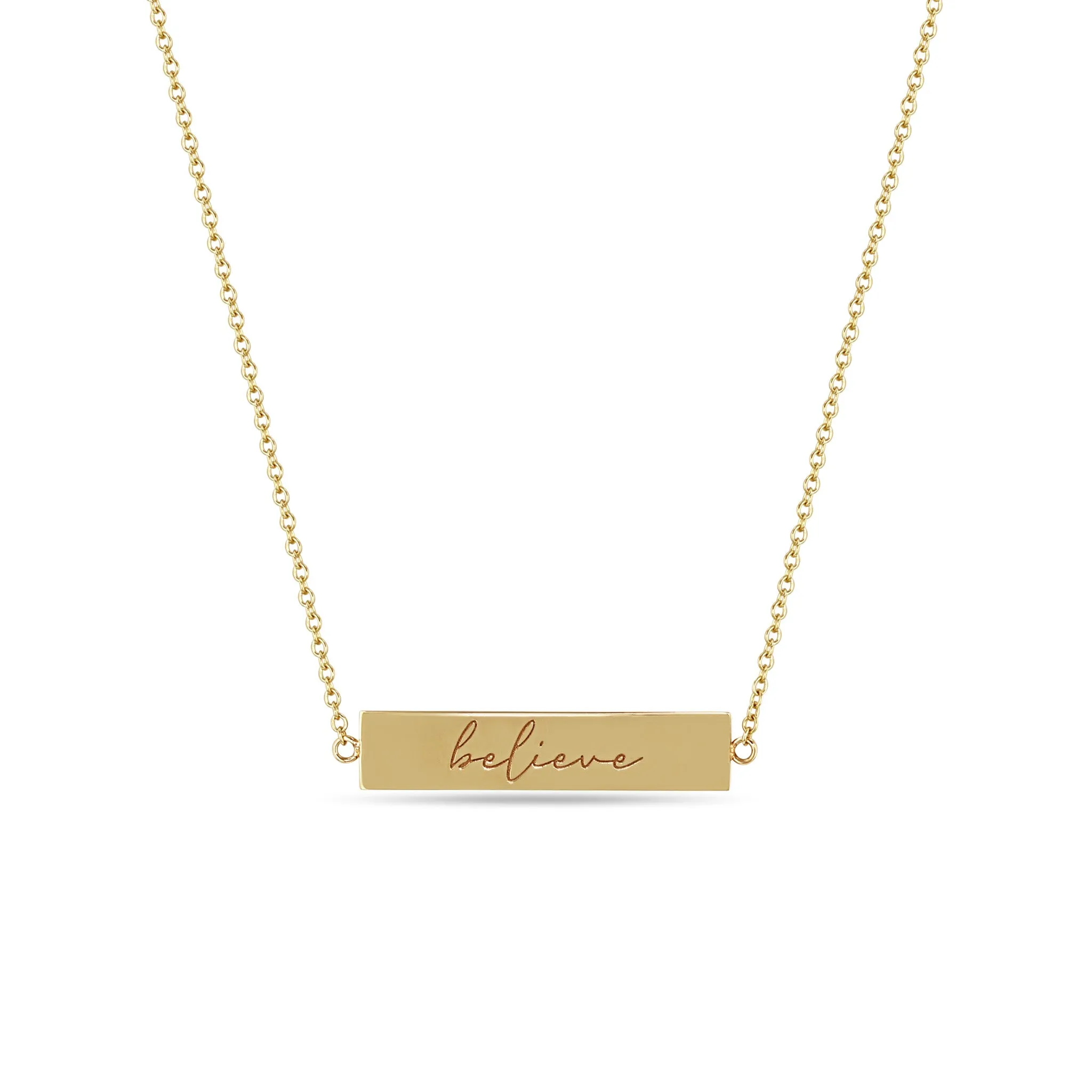 14k Double-Sided Nameplate Necklace sold by Zoe Chicco