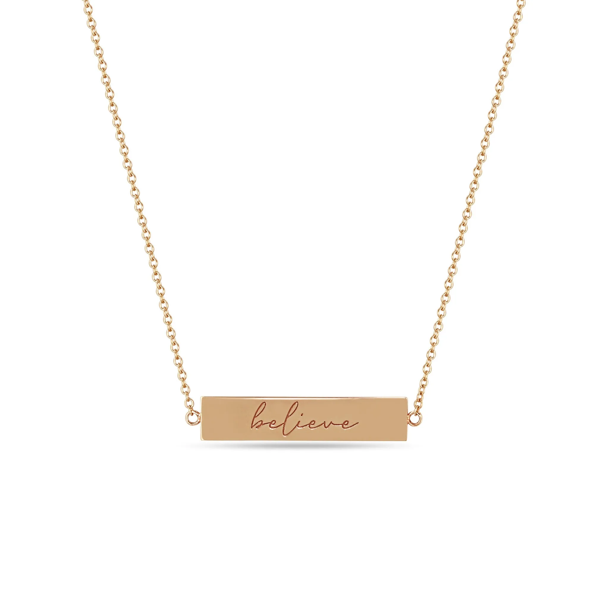 14k Double-Sided Nameplate Necklace sold by Zoe Chicco product image thumbnail 3
