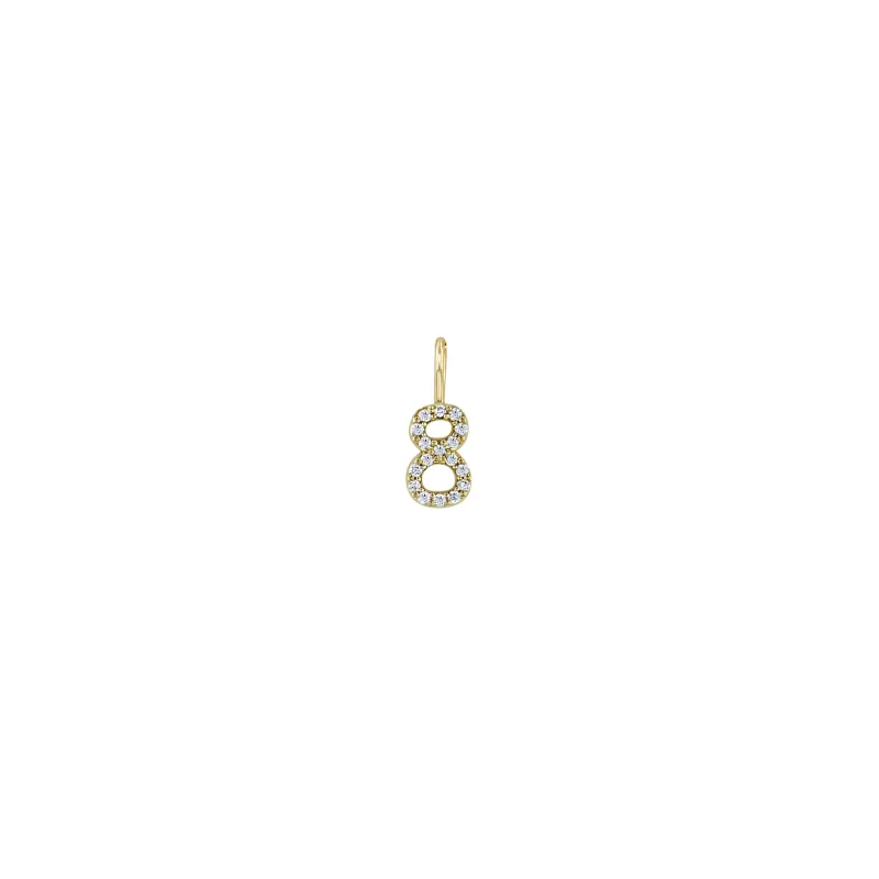 14k Single Pavé Prong Diamond Number Charm Pendant made by Zoe Chicco