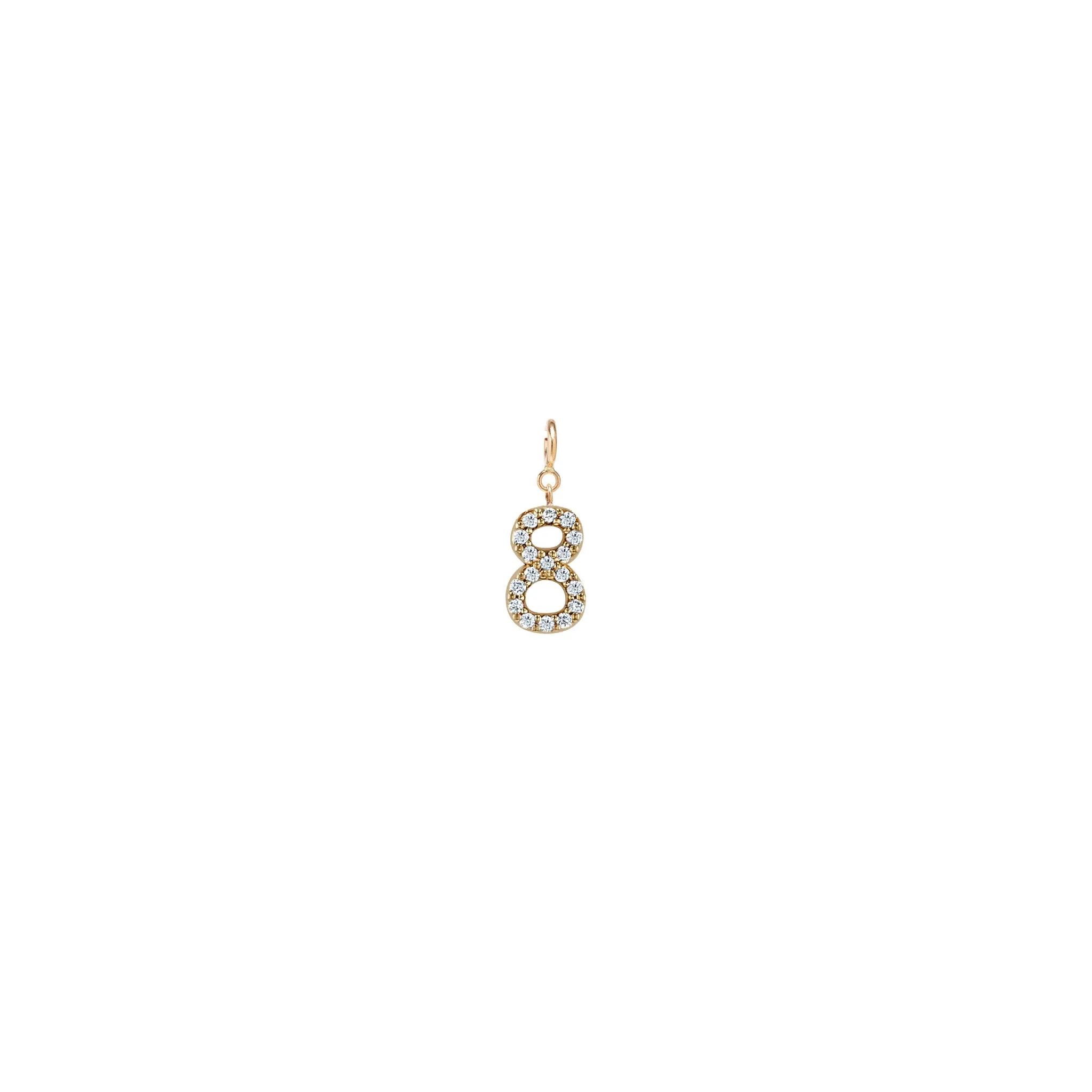14k Single Pavé Prong Diamond Number Charm Pendant sold by Zoe Chicco product image thumbnail 5