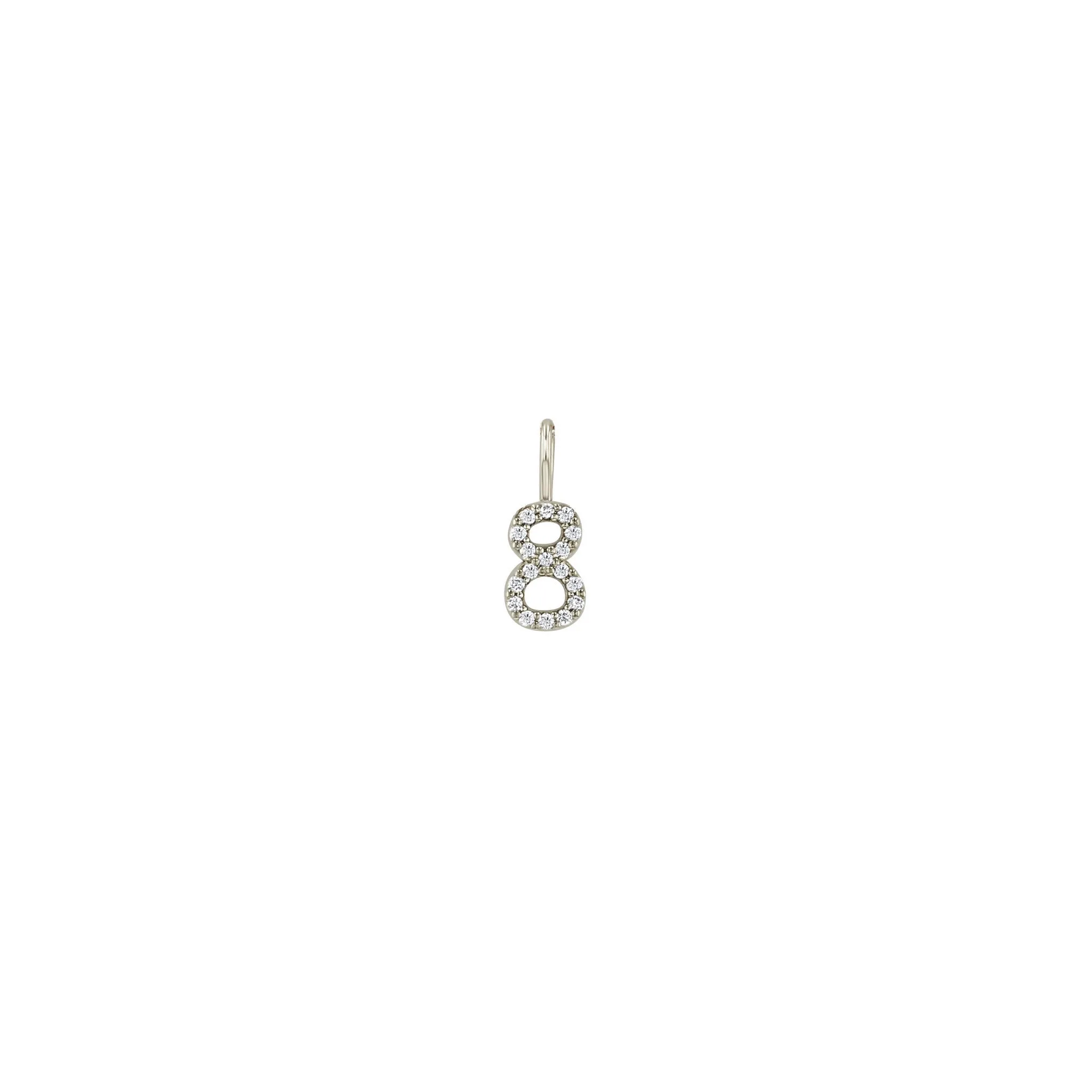 14k Single Pavé Prong Diamond Number Charm Pendant sold by Zoe Chicco product image thumbnail 3