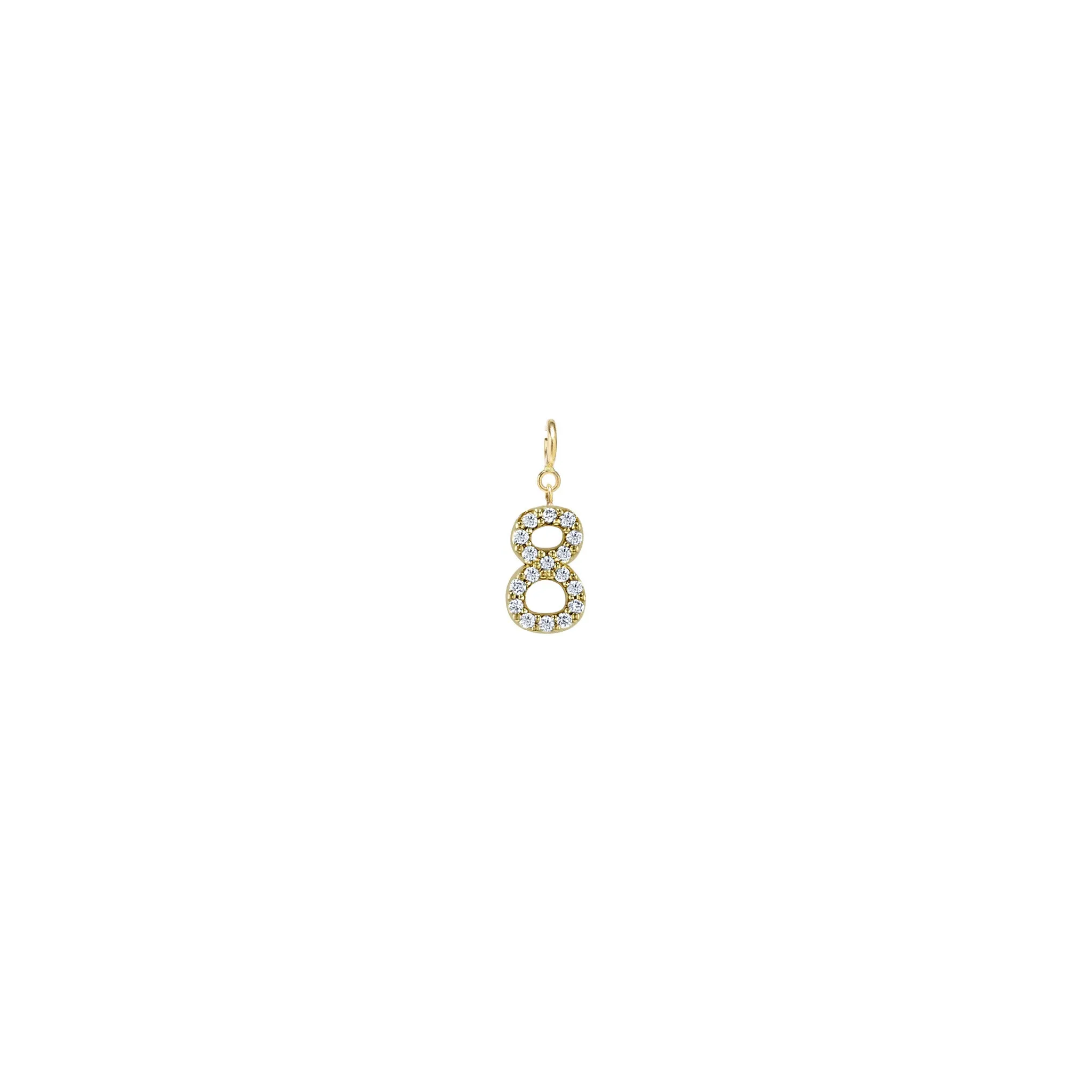14k Single Pavé Prong Diamond Number Charm Pendant sold by Zoe Chicco product image thumbnail 4