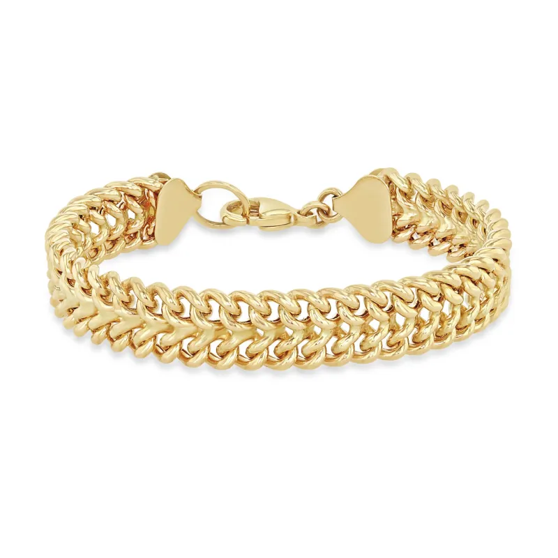 14k Gold Double Wide Curb Chain Bracelet sold by Zoe Chicco