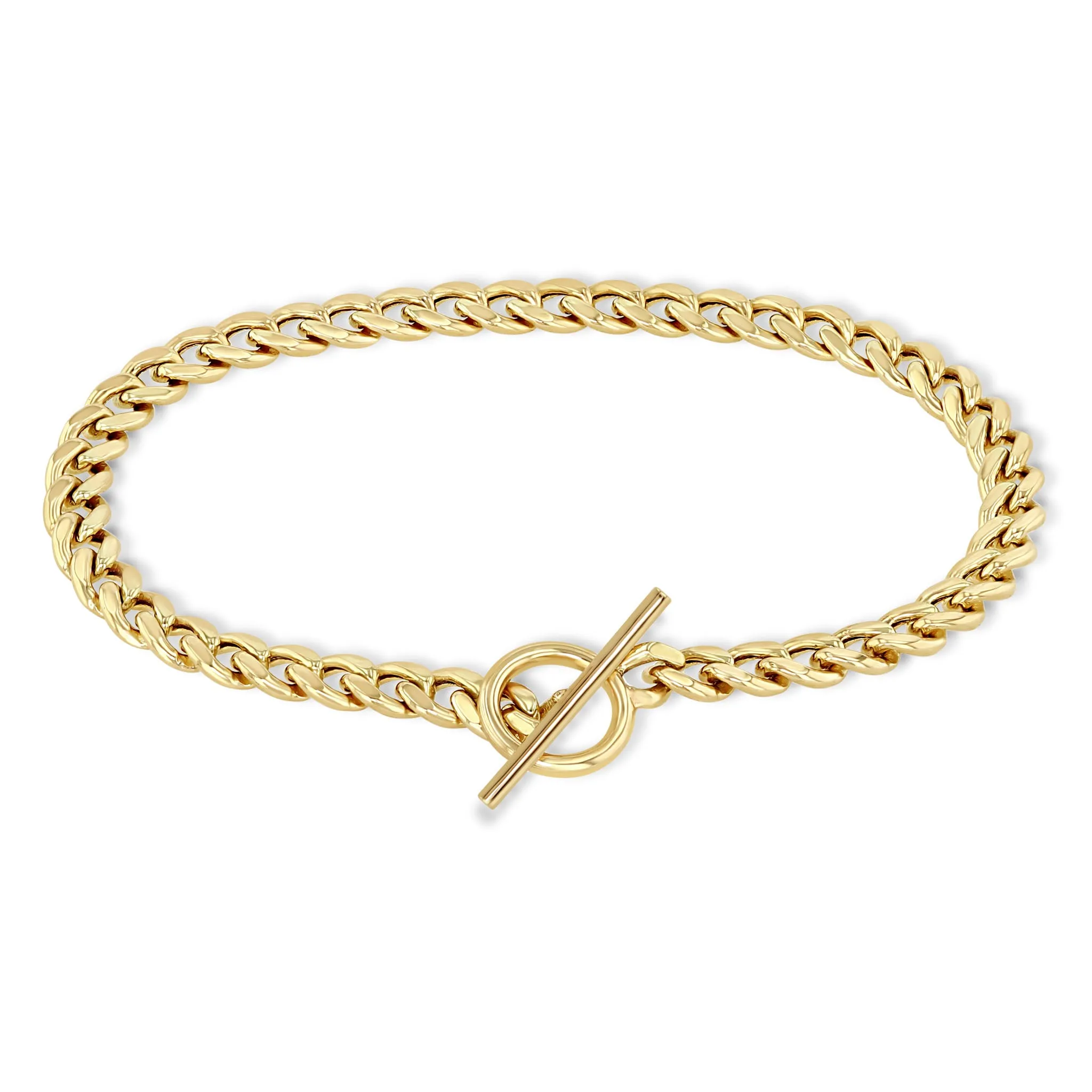 14k Medium Curb Chain Pavé Diamond Toggle Bracelet sold by Zoe Chicco product image thumbnail 3