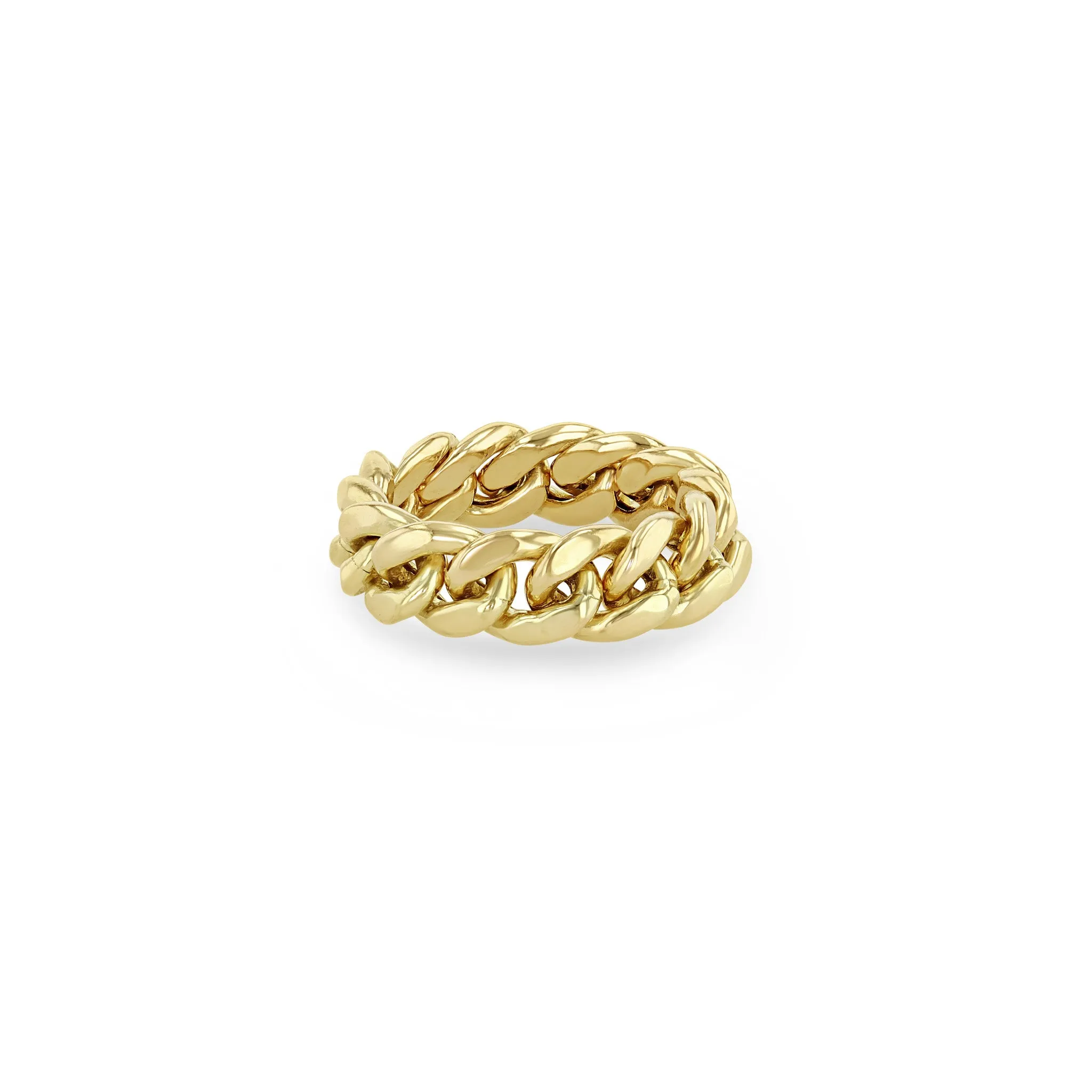 14k Gold Large Curb Chain Ring sold by Zoe Chicco