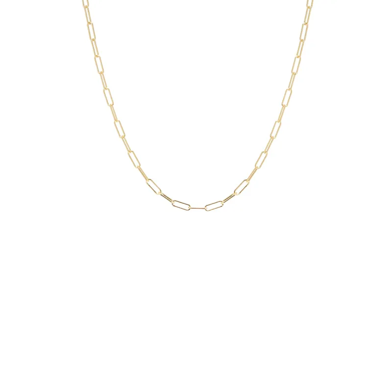 14k Gold Small Paperclip Chain sold by Zoe Chicco