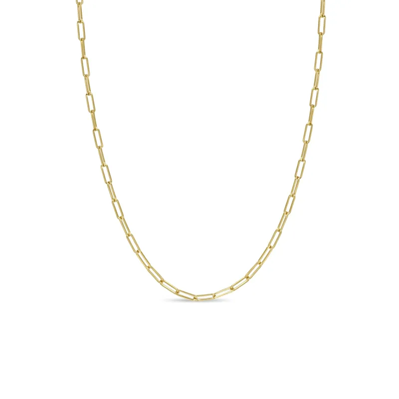 14k Gold Small Paperclip Chain Necklace sold by Zoe Chicco