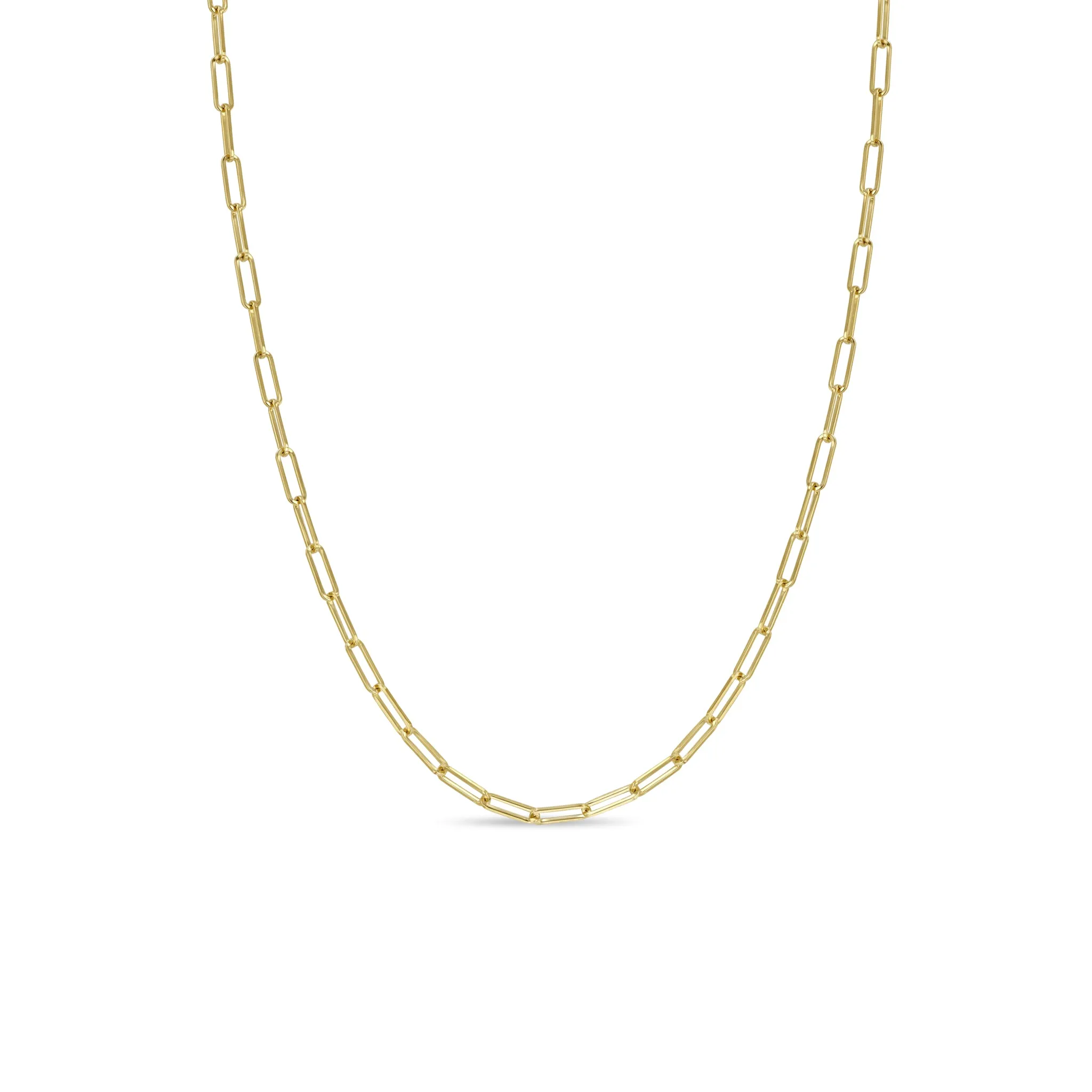 14k Gold Small Paperclip Chain Necklace sold by Zoe Chicco