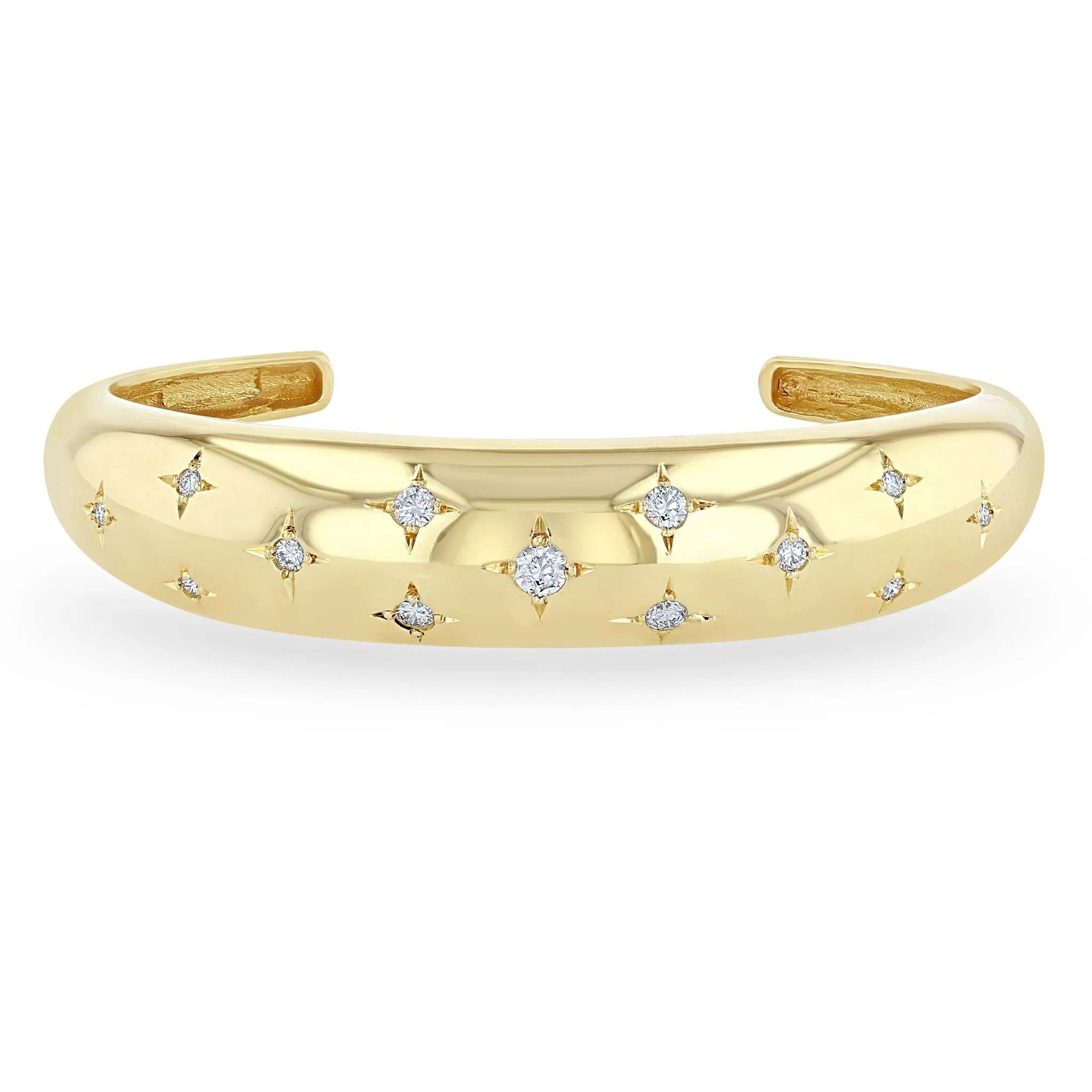 14k Scattered Star Set Diamonds Medium Aura Cuff sold by Zoe Chicco