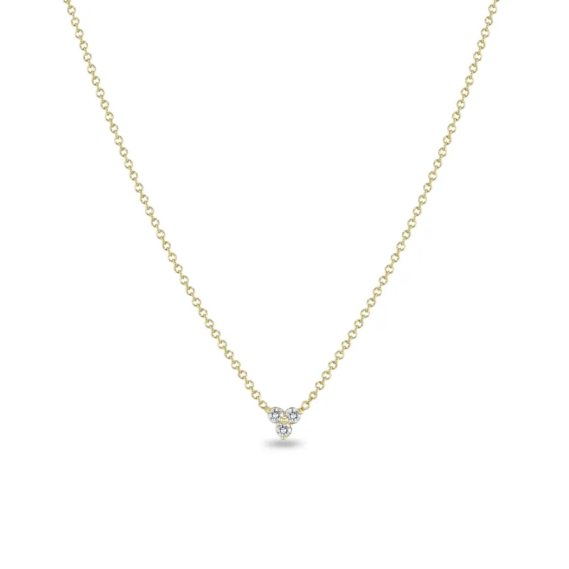 14k Prong Diamond Trio Necklace sold by Zoe Chicco