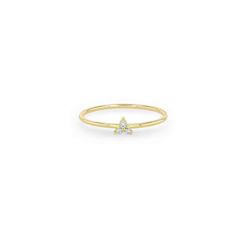 14k Tiny Prong Diamond Trio Ring sold by Zoe Chicco