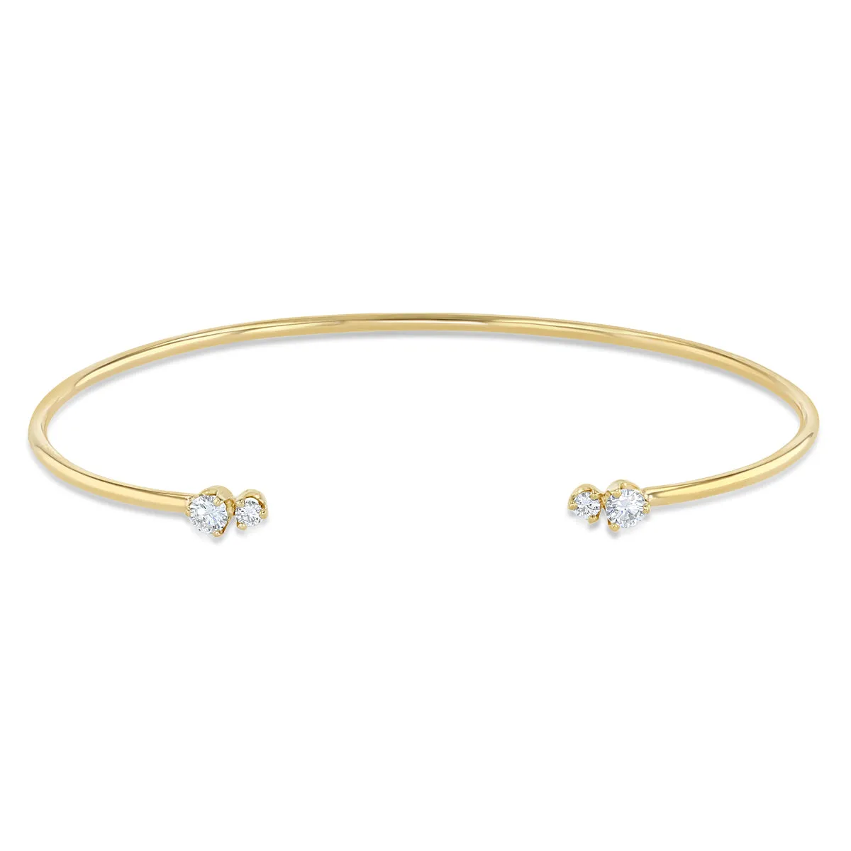 14k Mixed 2 Prong Diamond Cuff sold by Zoe Chicco