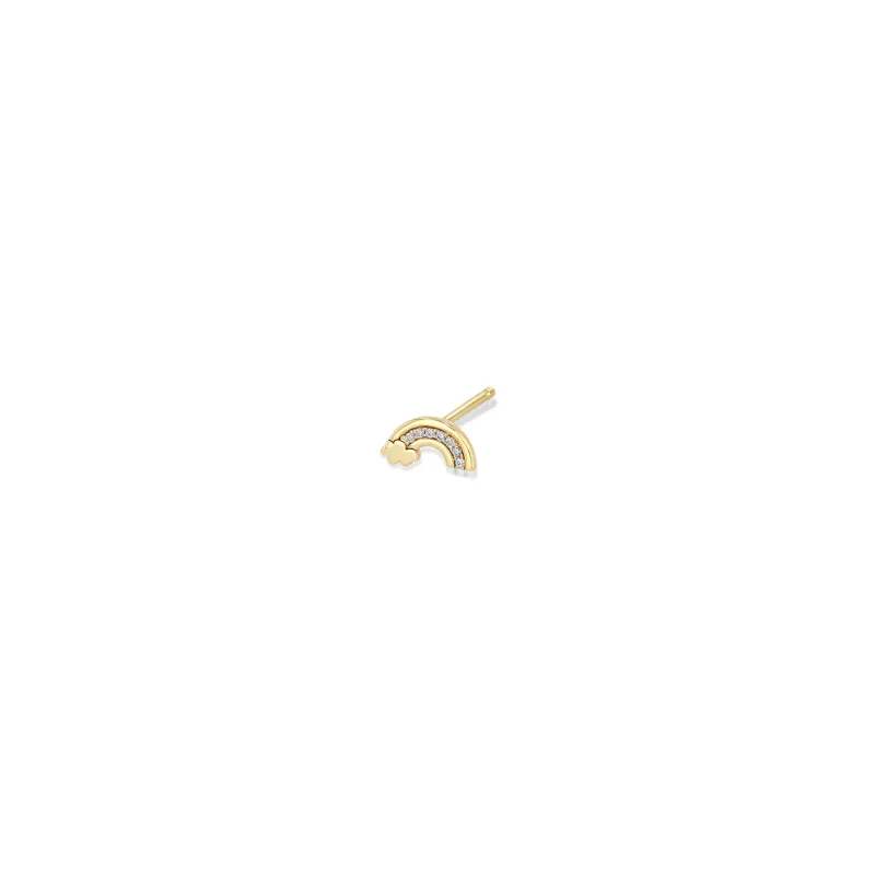 14k Itty Bitty Diamond Rainbow Stud sold by Zoe Chicco