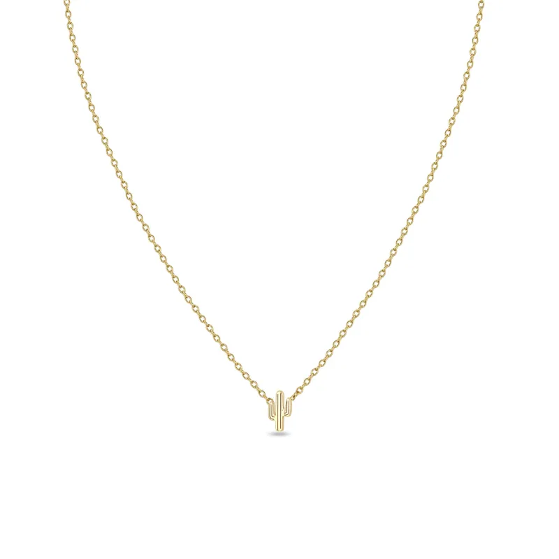 14k Itty Bitty Cactus Necklace sold by Zoe Chicco