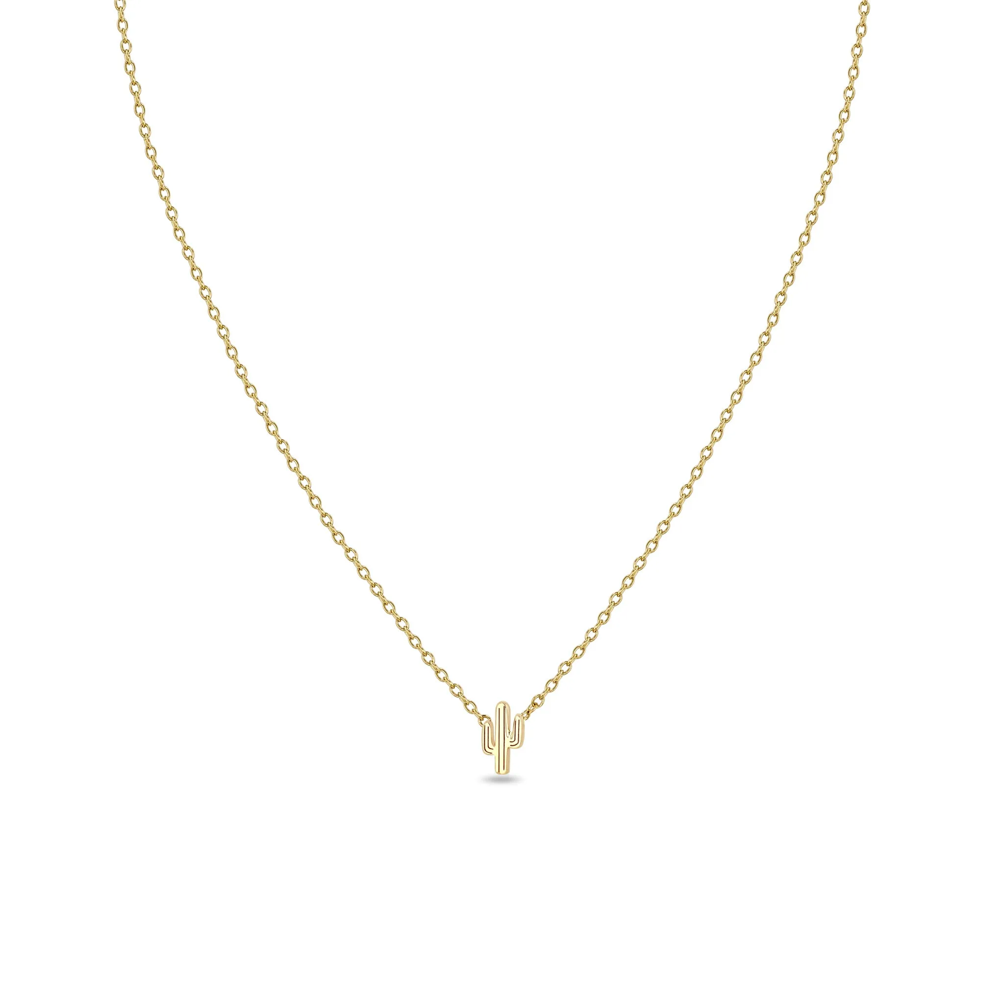 14k Itty Bitty Cactus Necklace sold by Zoe Chicco