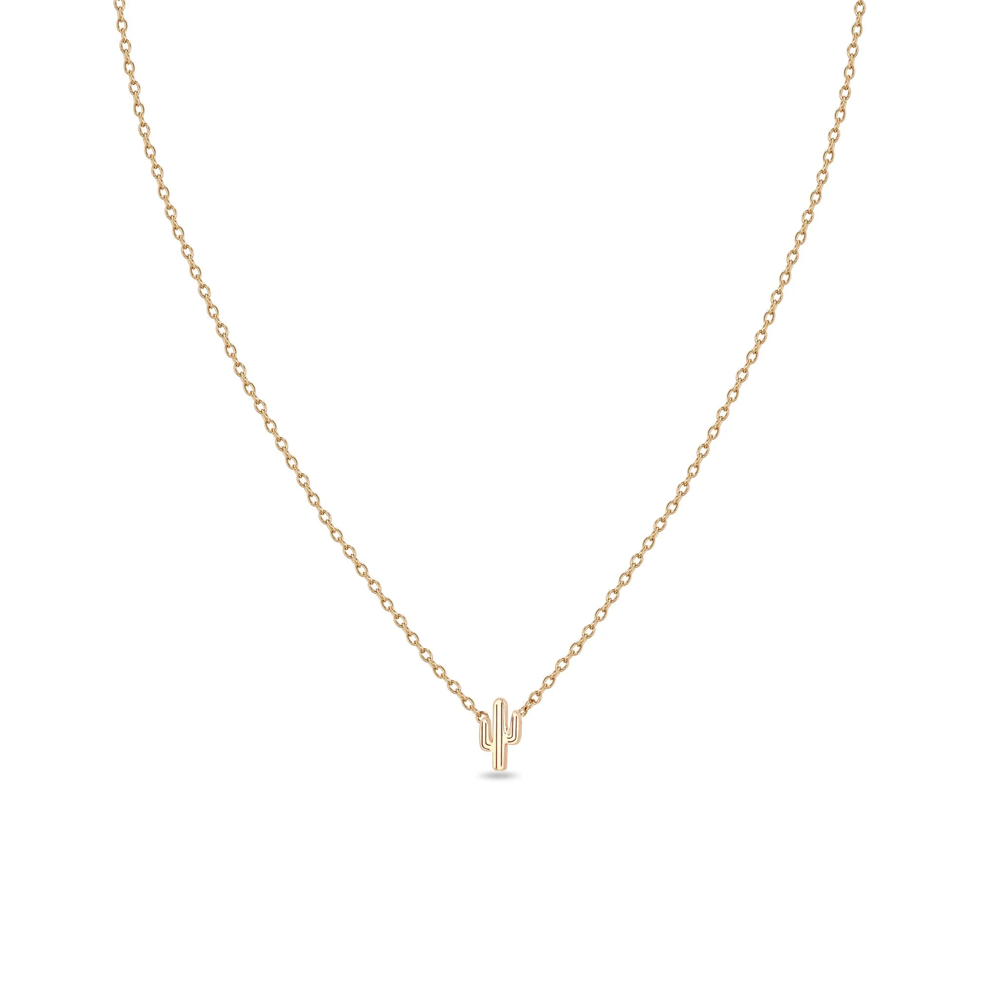 14k Itty Bitty Cactus Necklace sold by Zoe Chicco product image thumbnail 2