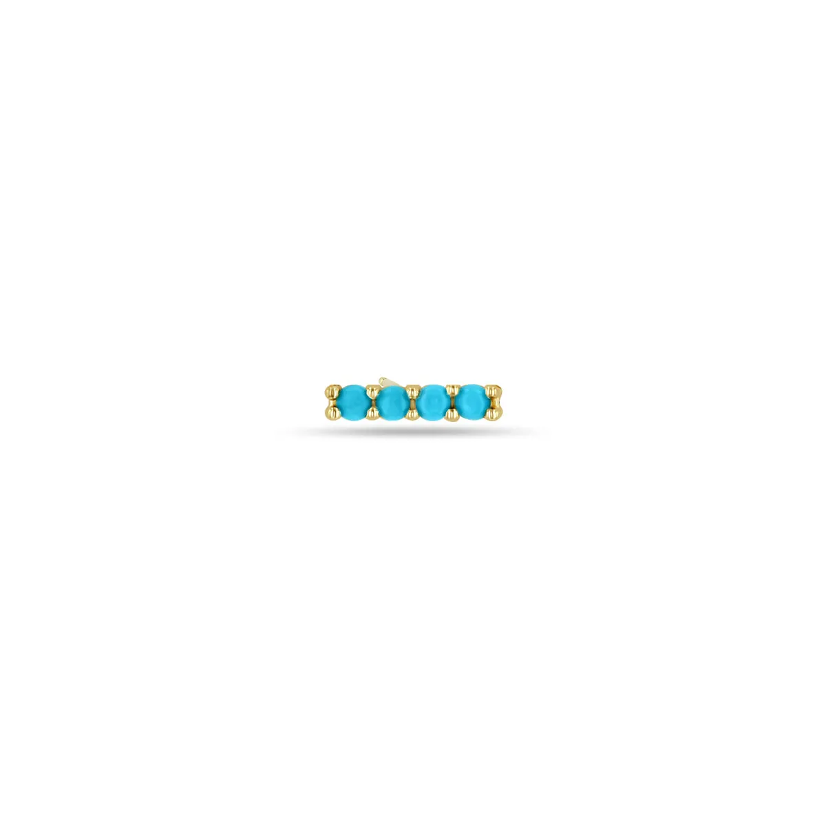 14k 4 Prong Turquoise Bar Studs sold by Zoe Chicco product image thumbnail 4
