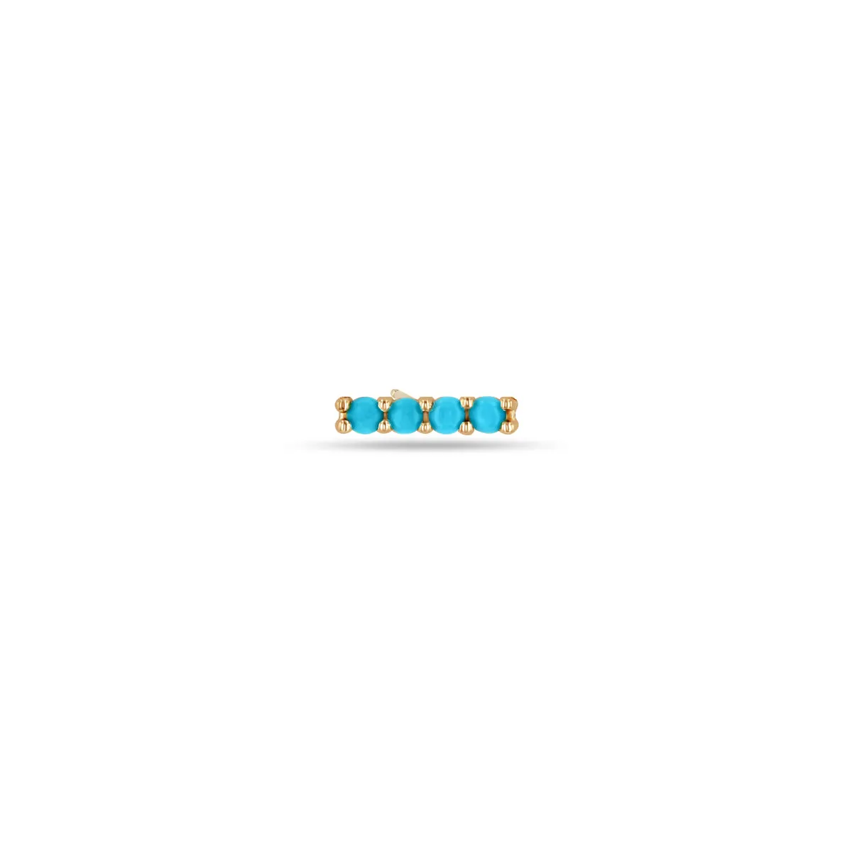 14k 4 Prong Turquoise Bar Studs sold by Zoe Chicco product image thumbnail 5