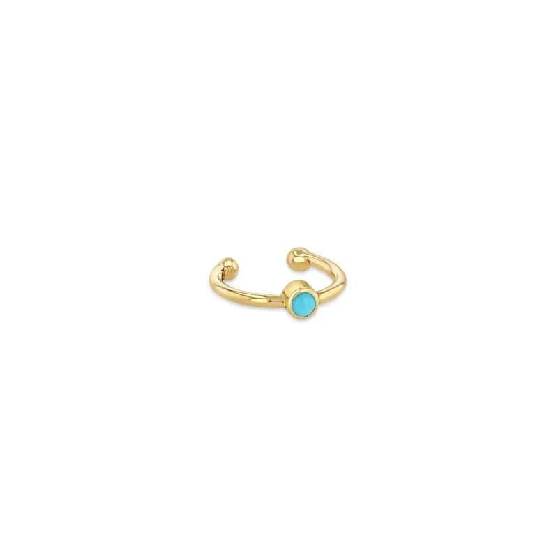 14k Turquoise Bezel Ear Cuff sold by Zoe Chicco