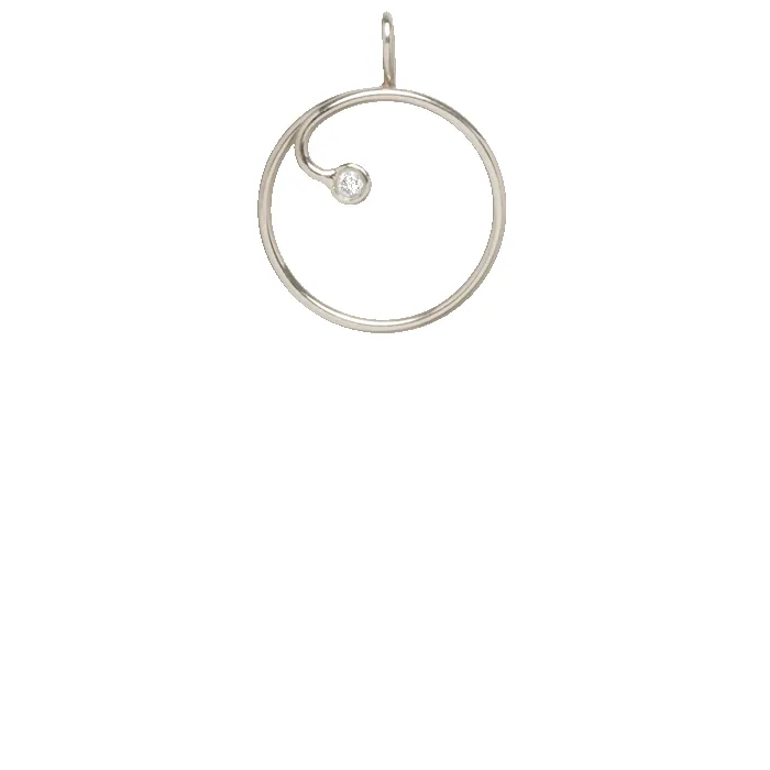 14k Circle Charm Holder with Diamond sold by Zoe Chicco product image thumbnail 4