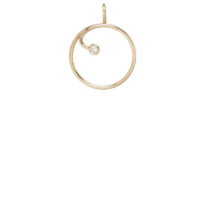 14k Circle Charm Holder with Diamond sold by Zoe Chicco product image thumbnail 2