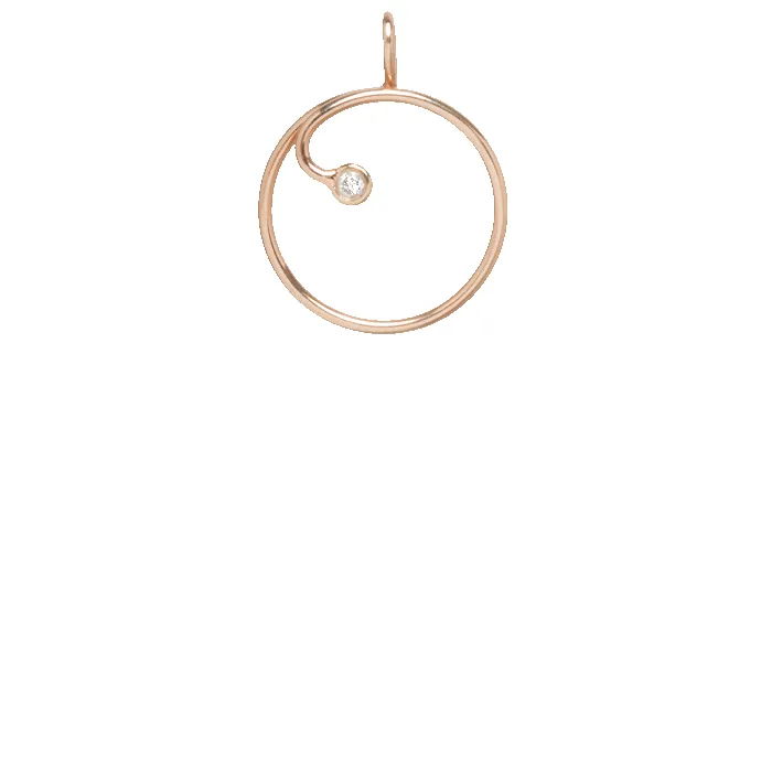 14k Circle Charm Holder with Diamond sold by Zoe Chicco product image thumbnail 3