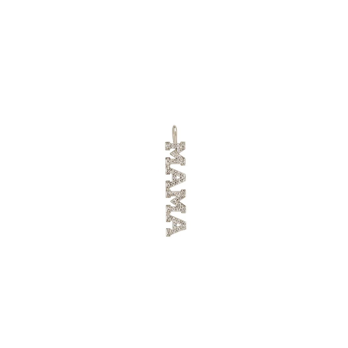 14k Single Full Pavé Diamond MAMA Charm sold by Zoe Chicco product image thumbnail 3