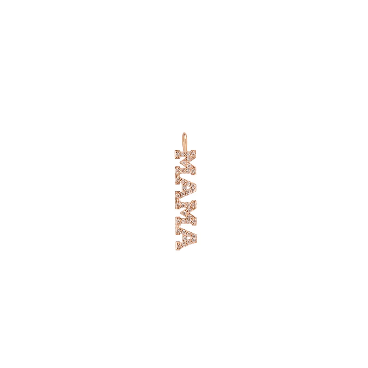 14k Single Full Pavé Diamond 4 Letter Charm Pendant sold by Zoe Chicco product image thumbnail 3