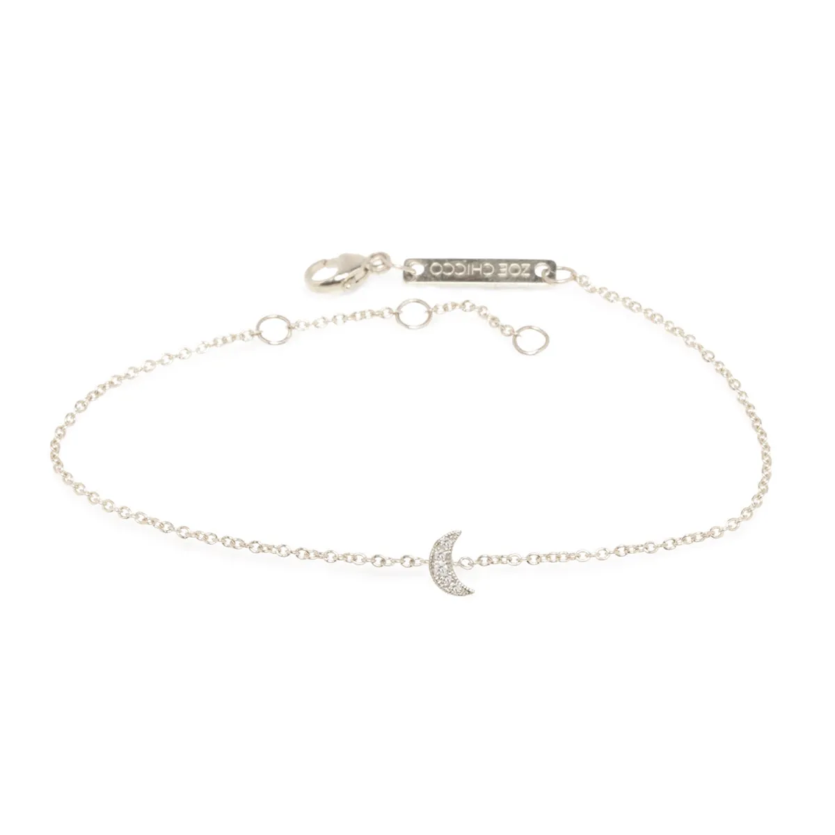 14k Itty Bitty Pavé Diamond Crescent Moon Bracelet sold by Zoe Chicco product image thumbnail 3