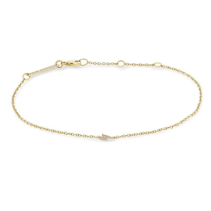 14k Itty Bitty Pavé Lightning Bolt Bracelet sold by Zoe Chicco