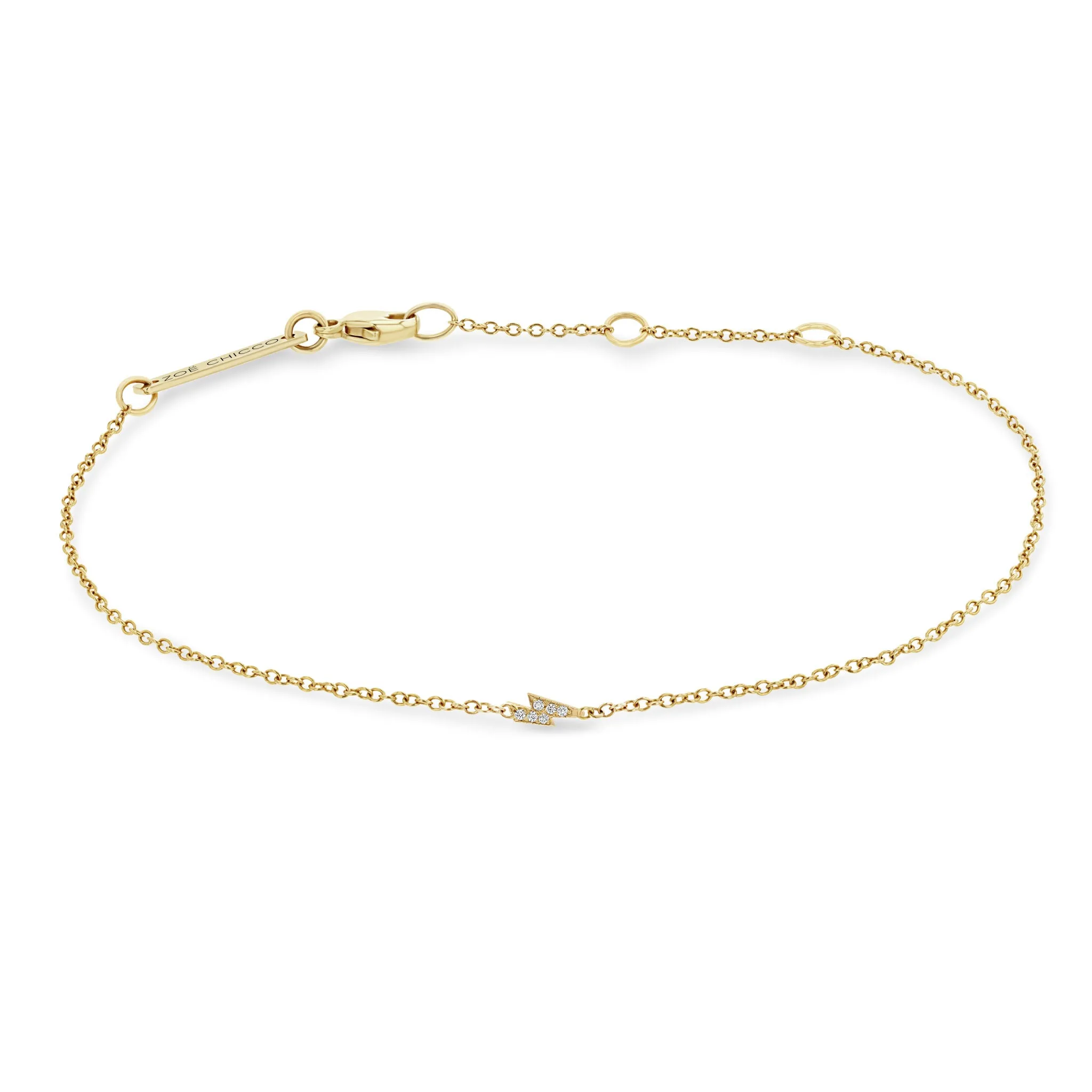 14k Itty Bitty Pavé Lightning Bolt Bracelet sold by Zoe Chicco