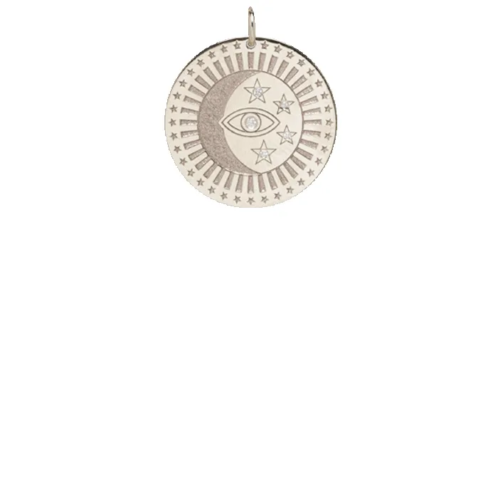 14k Medium Celestial Protection Medallion Charm sold by Zoe Chicco product image thumbnail 4