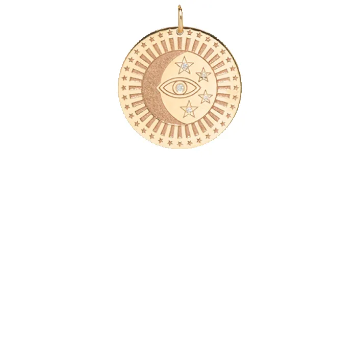 14k Medium Celestial Protection Medallion Charm sold by Zoe Chicco product image thumbnail 2