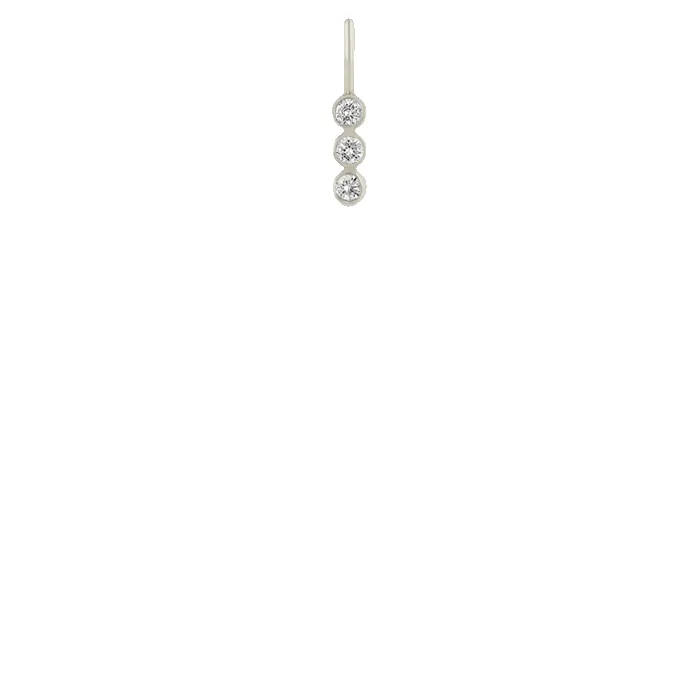 14k 3 Vertical Diamond Bezel Charm Pendant sold by Zoe Chicco product image thumbnail 3