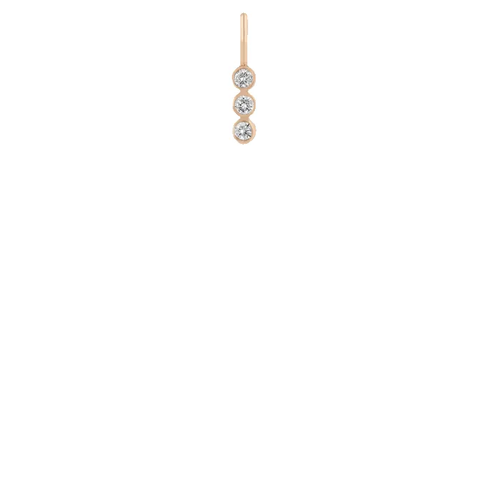 14k 3 Vertical Diamond Bezel Charm Pendant sold by Zoe Chicco product image thumbnail 4