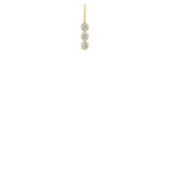 14k 3 Vertical Diamond Bezel Charm Pendant sold by Zoe Chicco product image thumbnail 2