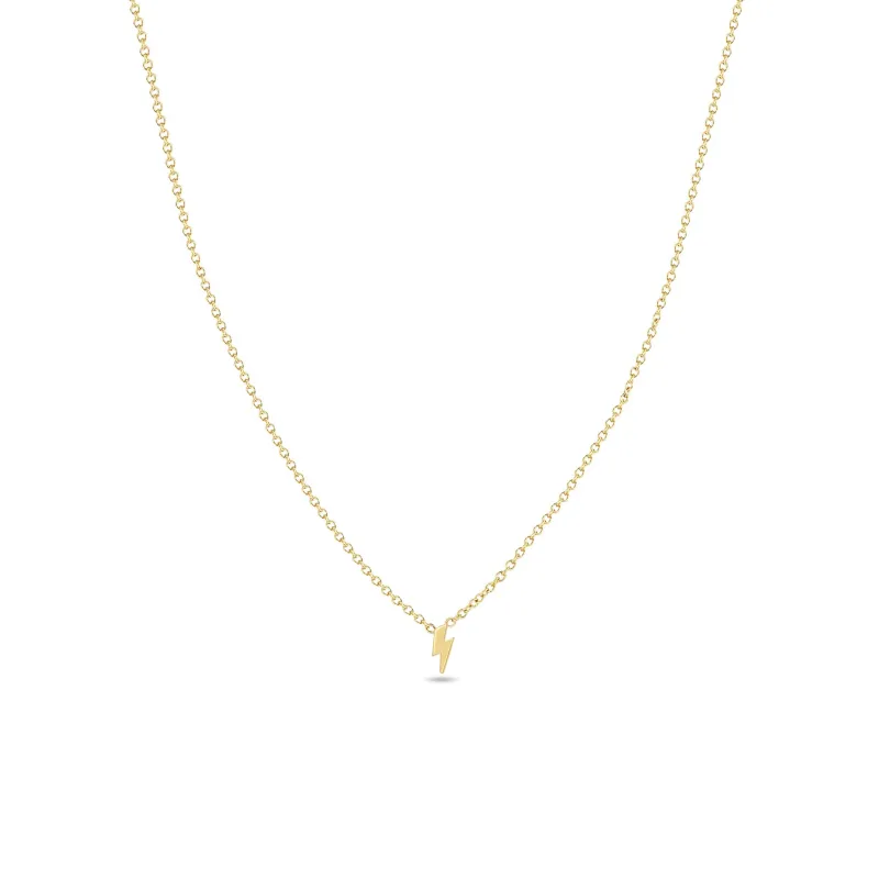 14k Itty Bitty Lightning Bolt Necklace sold by Zoe Chicco