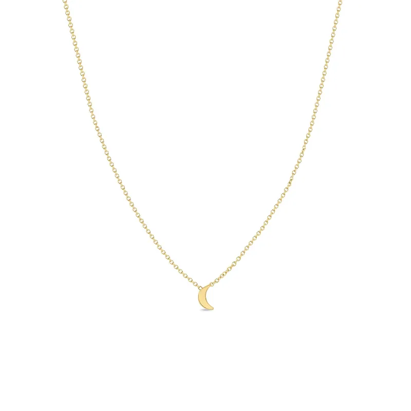 14k Itty Bitty Crescent Moon Necklace sold by Zoe Chicco