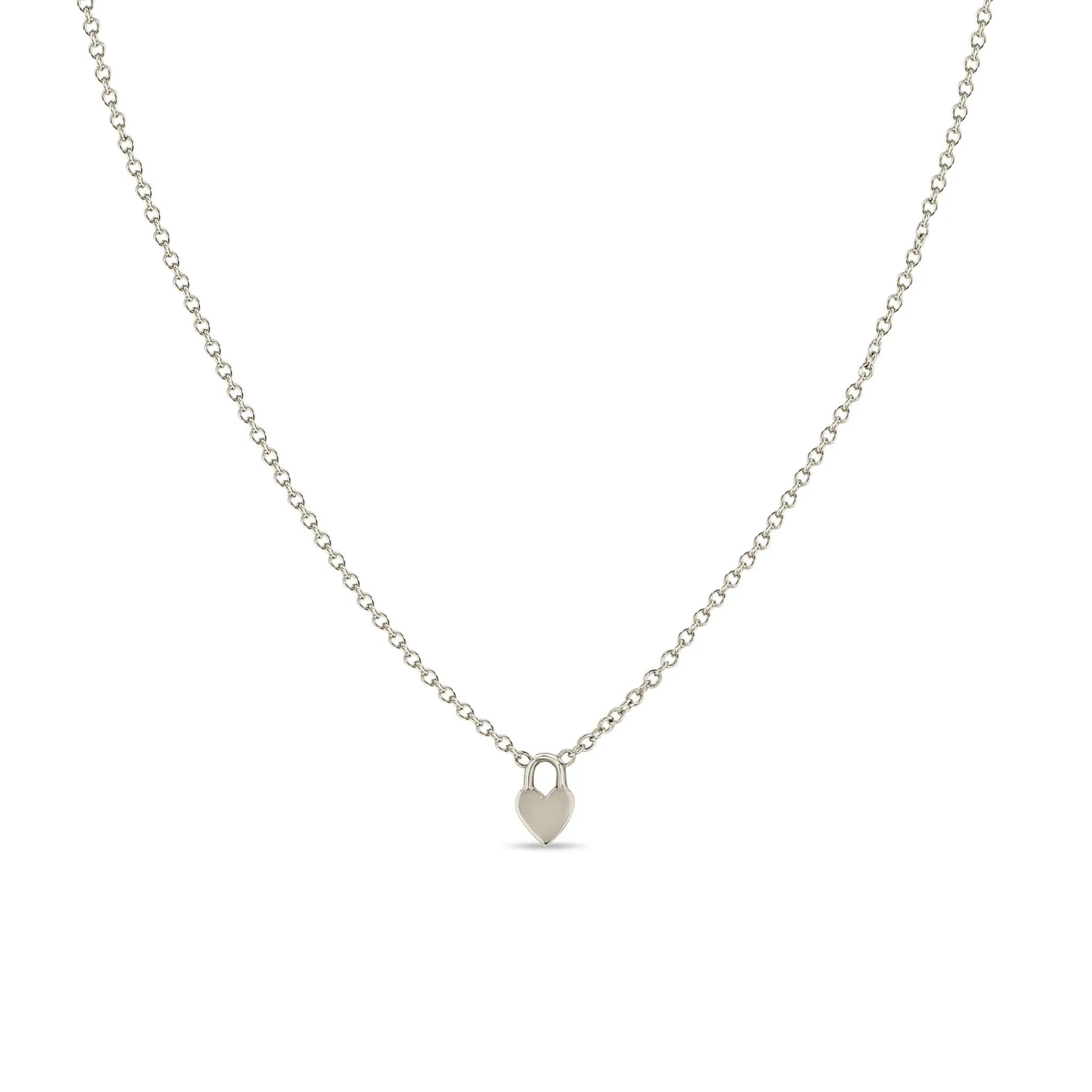 14k Itty Bitty Heart Padlock Necklace sold by Zoe Chicco product image thumbnail 5