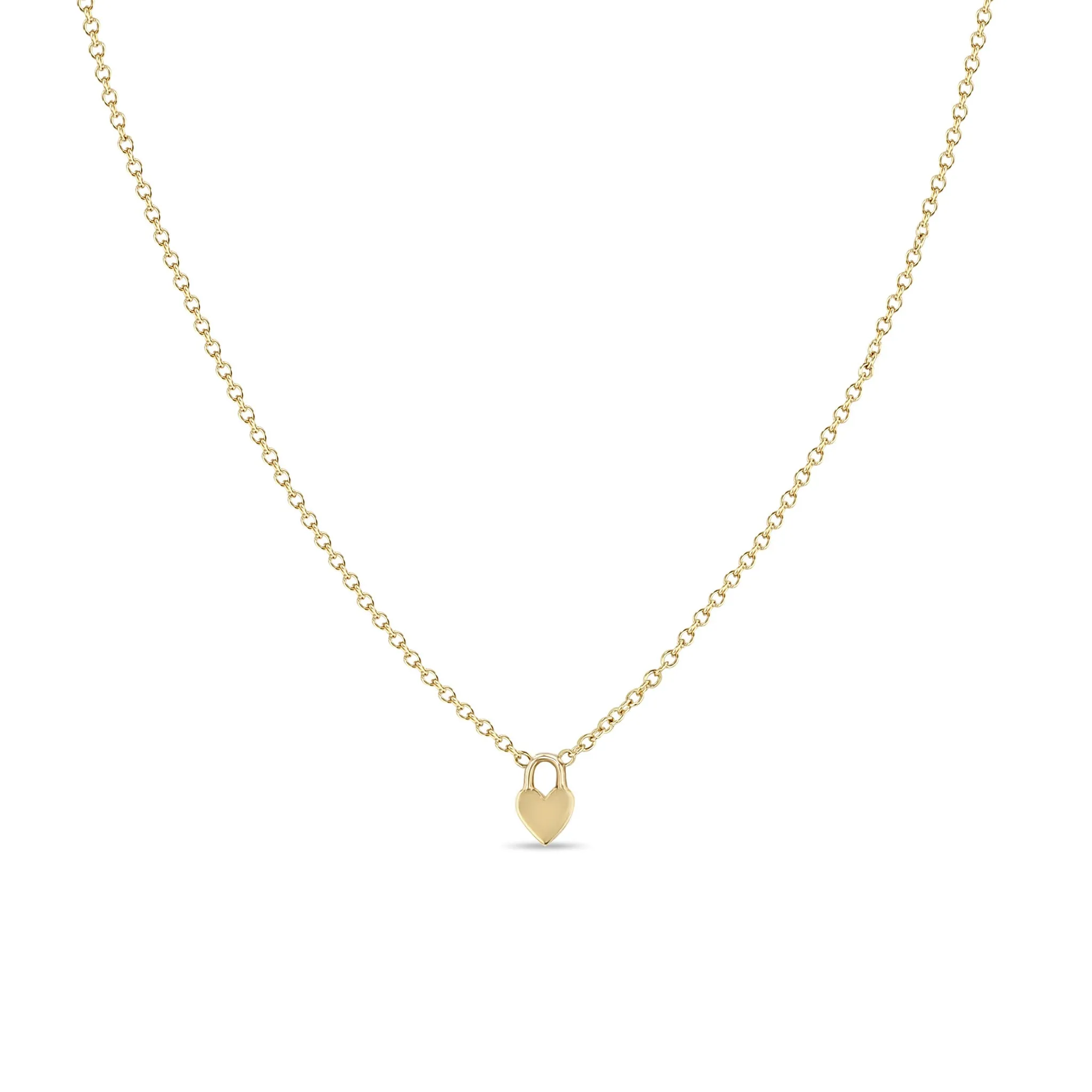 14k Itty Bitty Heart Padlock Necklace sold by Zoe Chicco