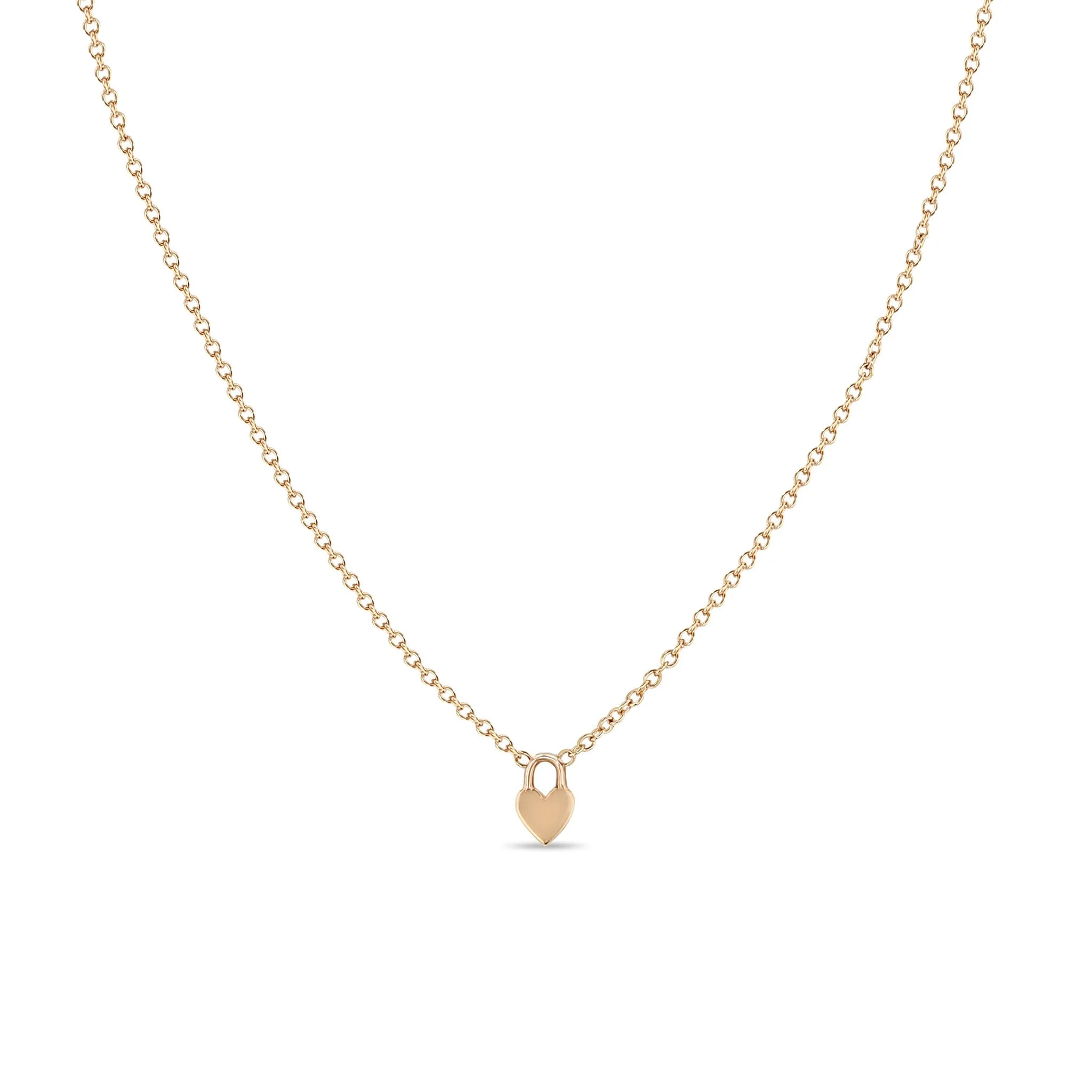 14k Itty Bitty Heart Padlock Necklace sold by Zoe Chicco product image thumbnail 4