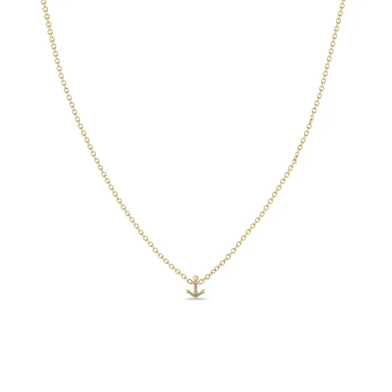 14k Itty Bitty Anchor Necklace sold by Zoe Chicco