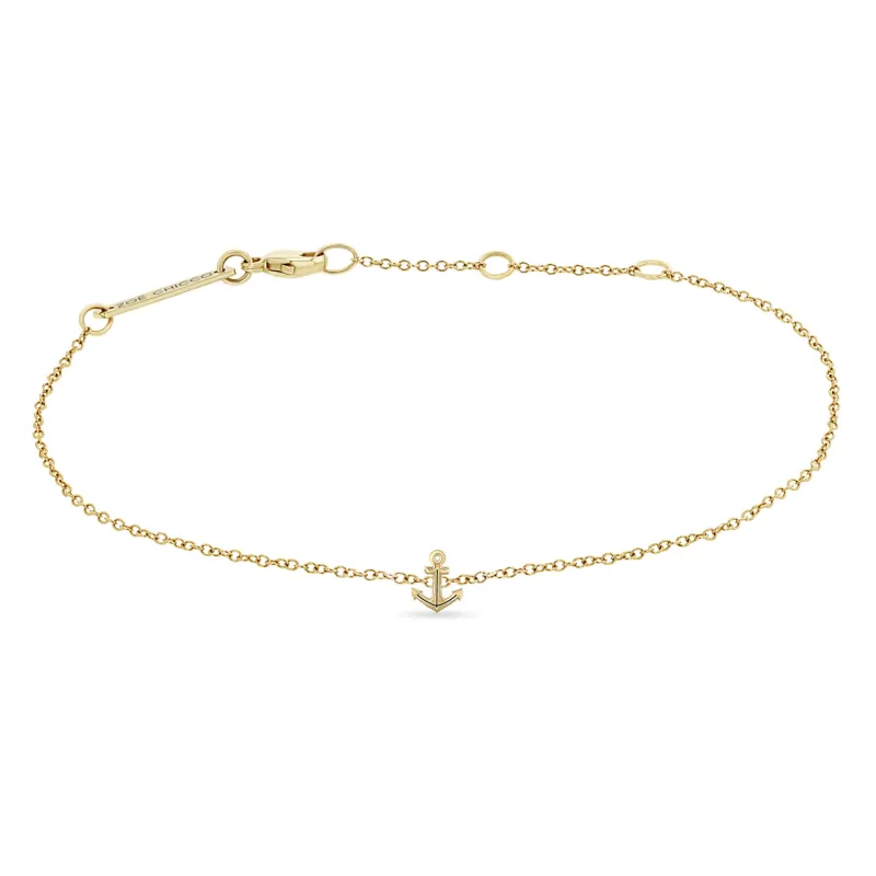 14k Itty Bitty Anchor Bracelet sold by Zoe Chicco