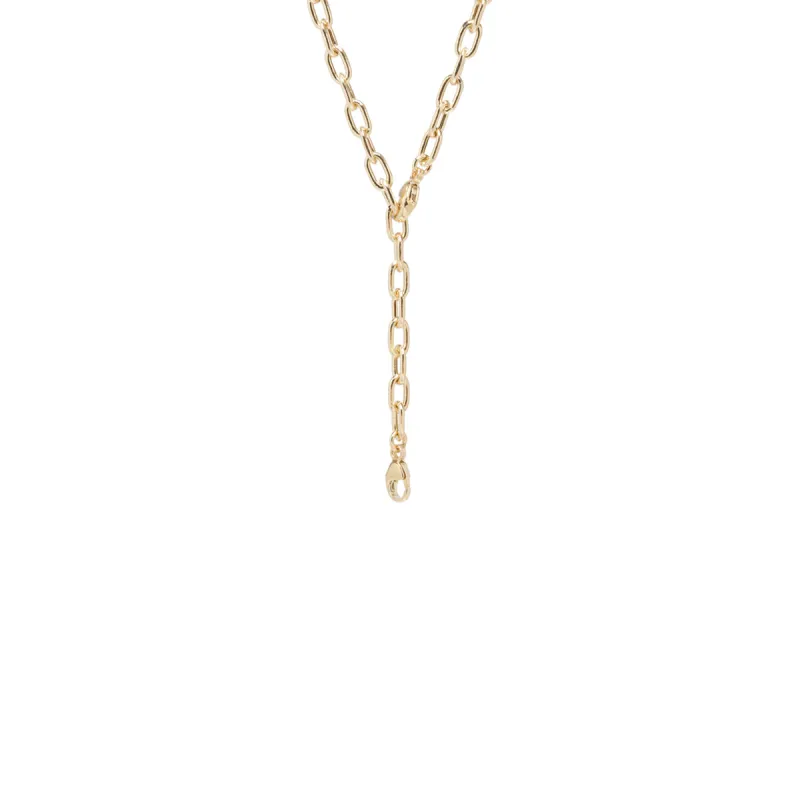 14k gold medium square oval link chain with two lobster clasps sold by Zoe Chicco