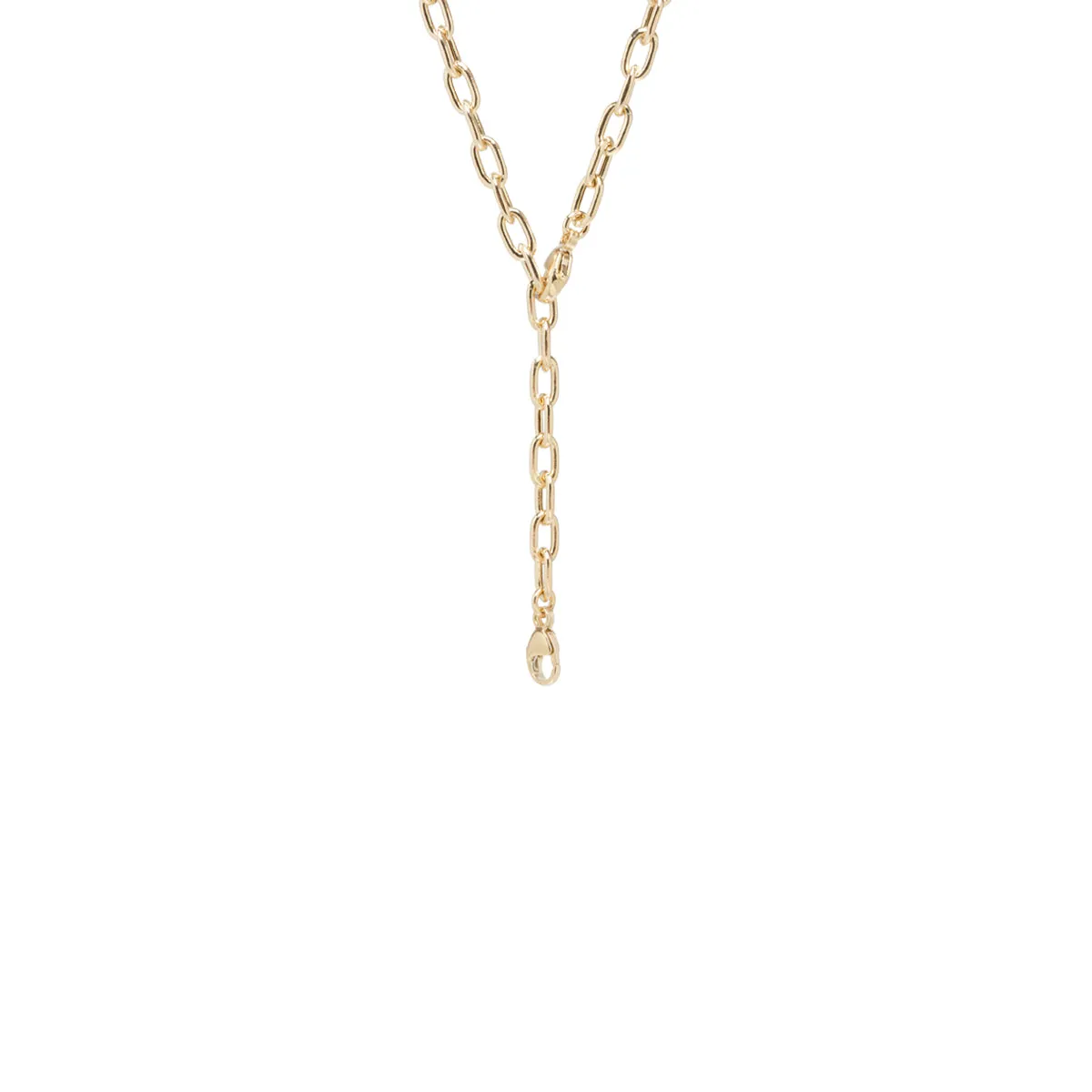 14k gold medium square oval link chain with two lobster clasps sold by Zoe Chicco