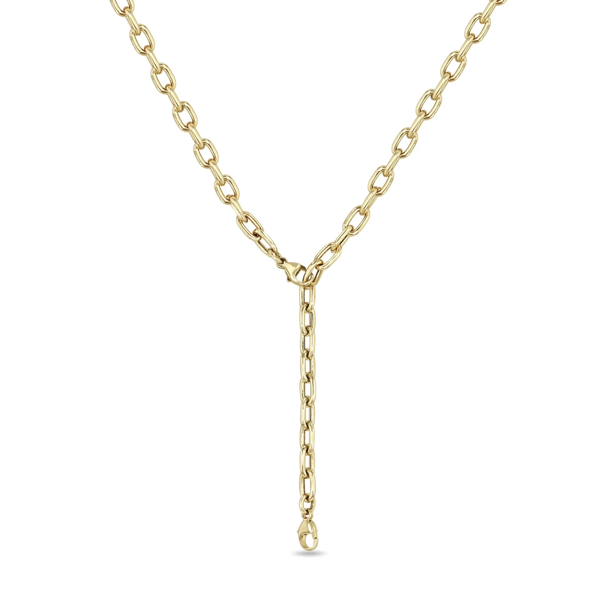 14k Medium Square Oval Link Chain Necklace with Lobster Clasps sold by Zoe Chicco
