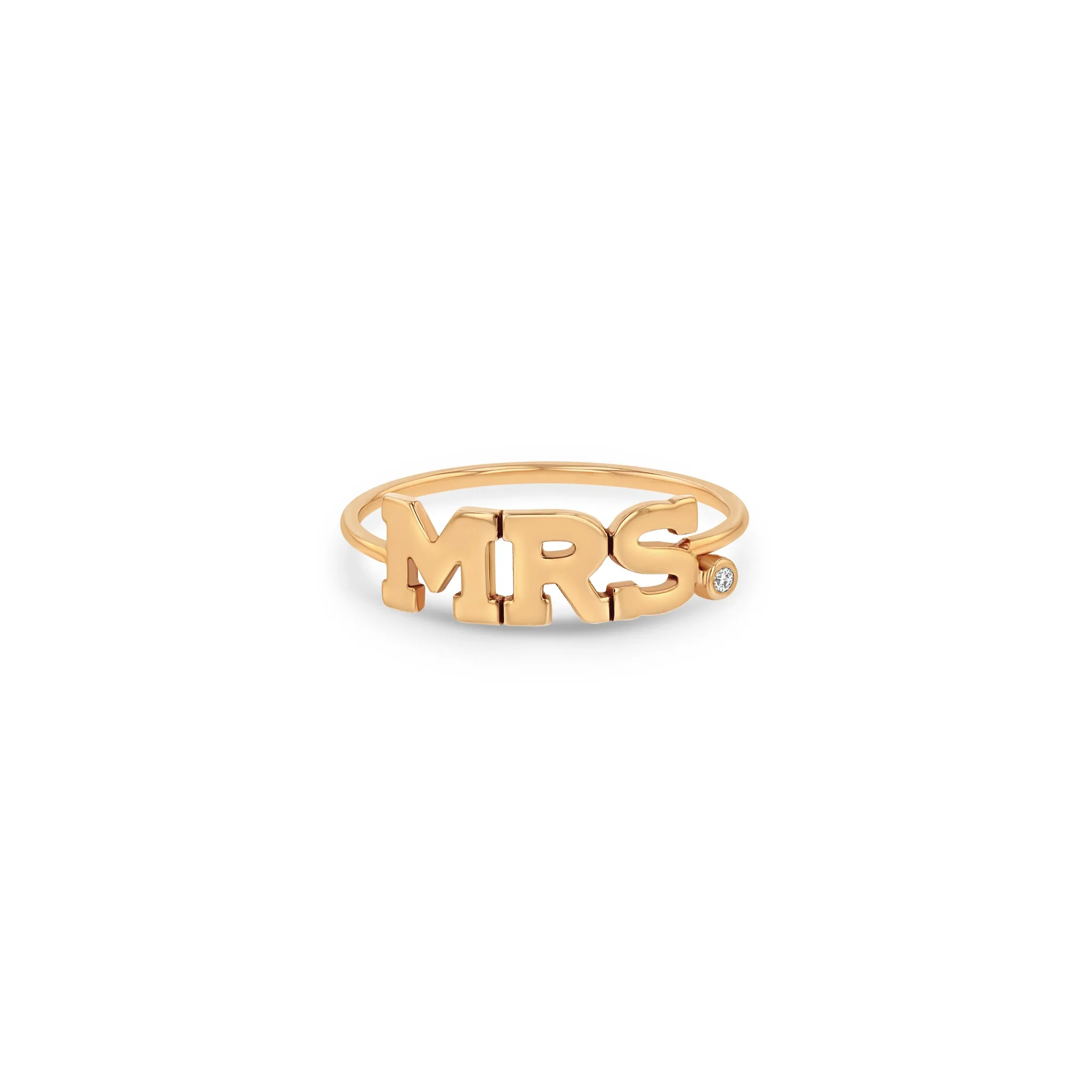 14k 3 Letter with Diamond Ring sold by Zoe Chicco product image thumbnail 3