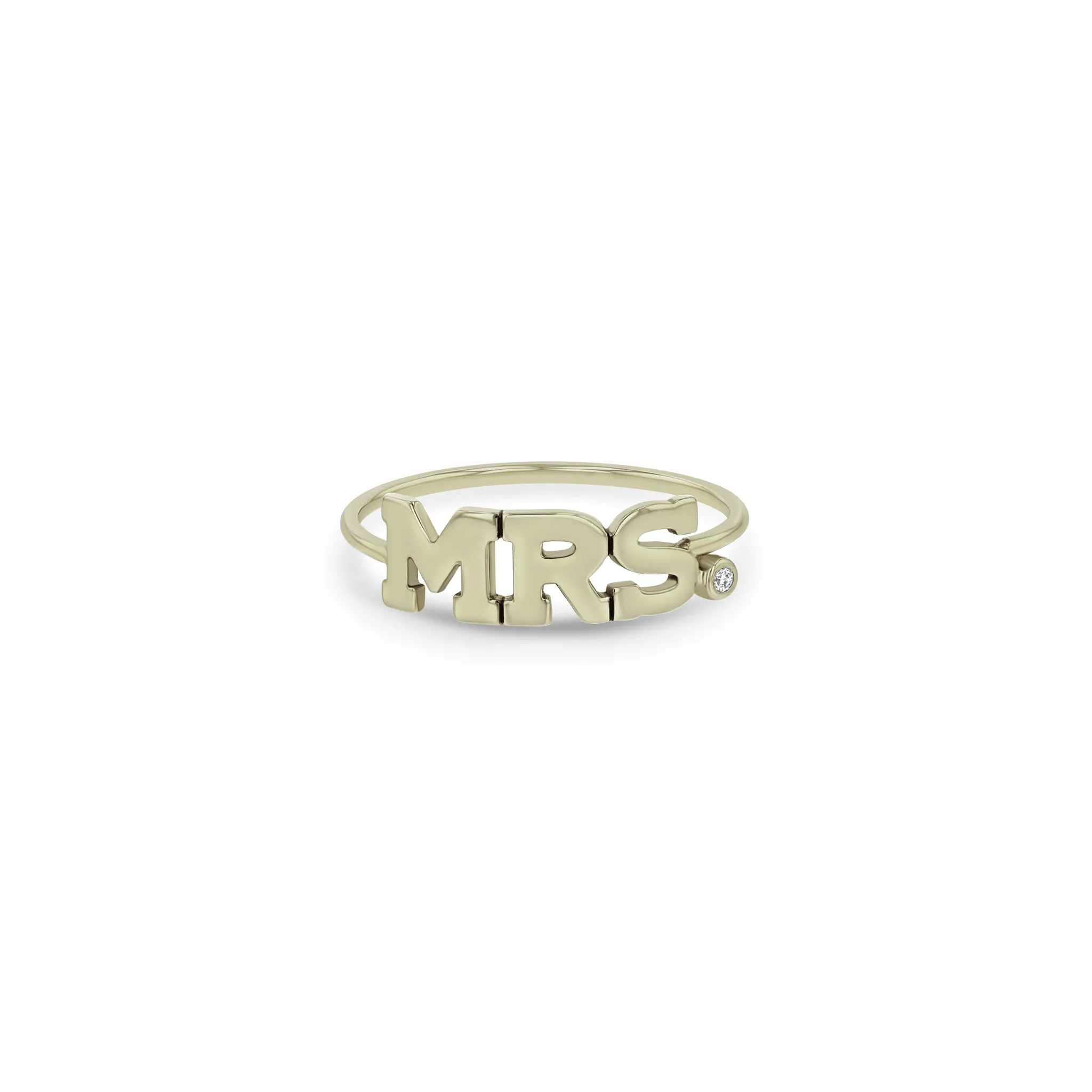 14k 3 Letter with Diamond Ring sold by Zoe Chicco product image thumbnail 4