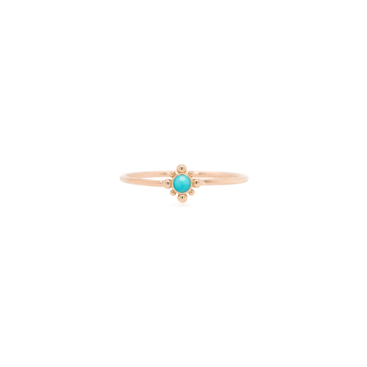 14k Tiny Bead Turquoise Starburst Ring sold by Zoe Chicco product image thumbnail 2