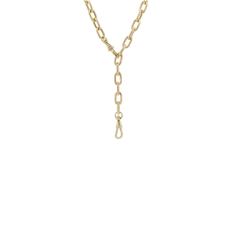 14k gold extra large square oval link chain with two swivel clasps sold by Zoe Chicco